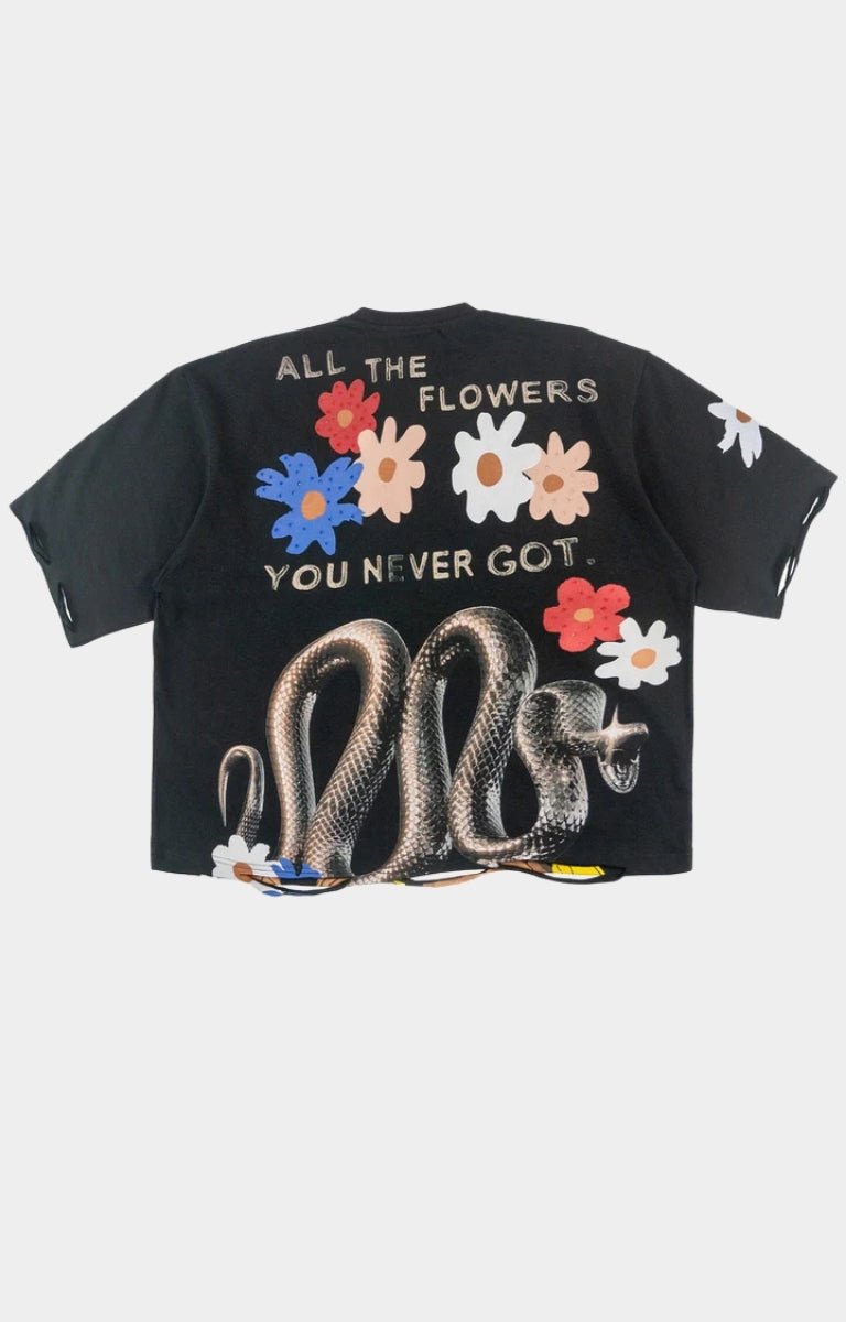 Frost Crop KB Goated Oversized Tee - Rhinestone Black