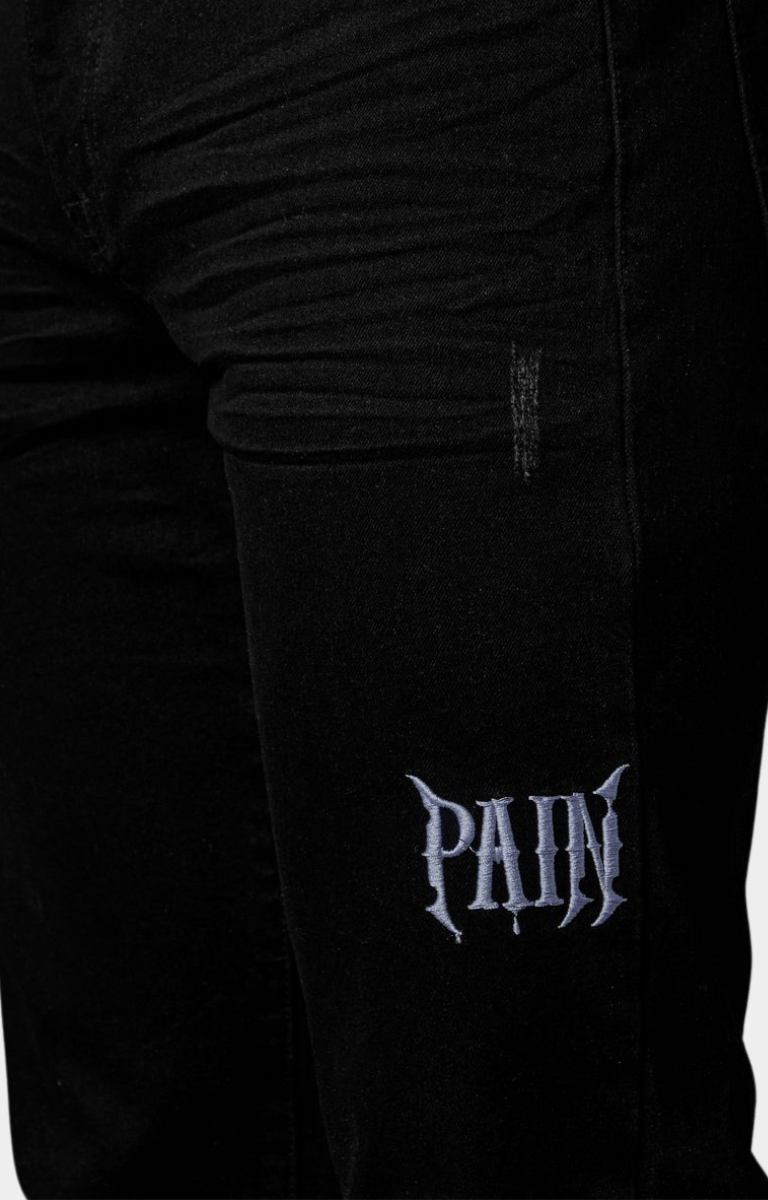 Pain Lab Jet Black Skinny Denim - Slim Fit