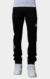 Pain Lab Jet Black Skinny Denim - Slim Fit