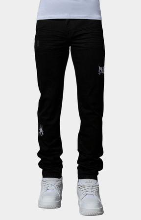 Pain Lab Jet Black Skinny Denim - Slim Fit