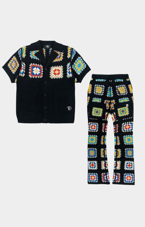 Frost Nuevo Riche Crochet Sweatpants - Black/Multi