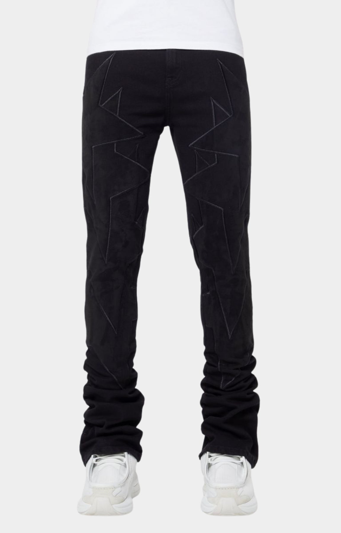 Guapi All Black Stars Stacked Denim