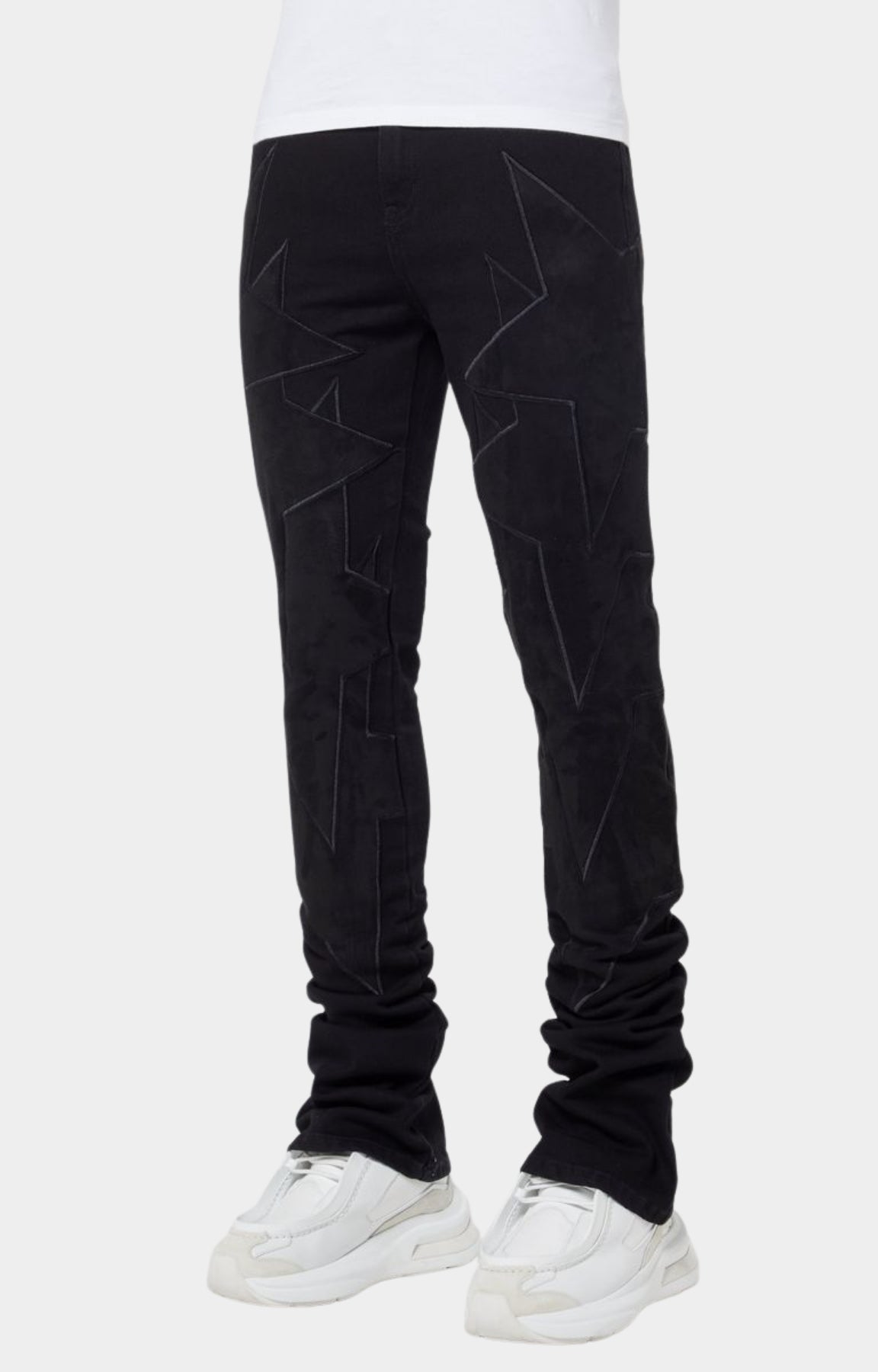 Guapi All Black Stars Stacked Denim
