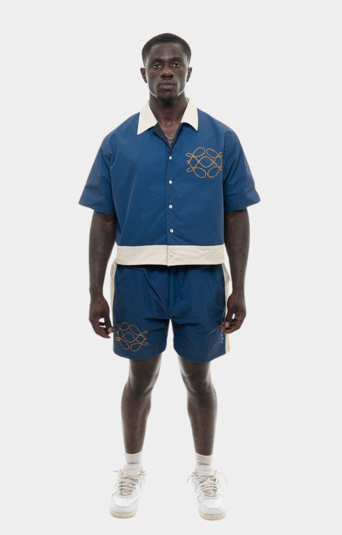 Vie Riche Reversible Icon Shirt & Shorts Set - Black/Navy