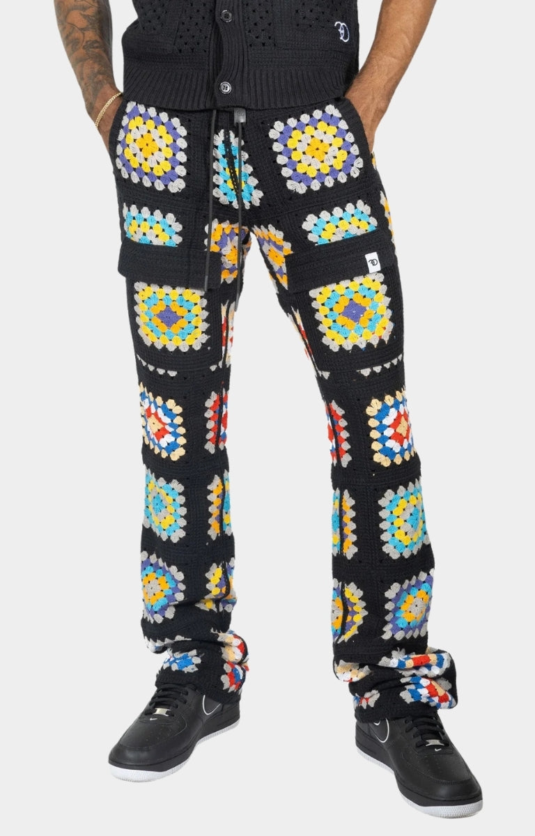Nuevo Riche Crochet Sweatpants - Black/Multi
