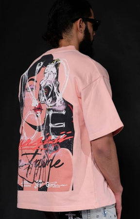 Gunzinii Revolver Vintage Oversized T-Shirt - Pink