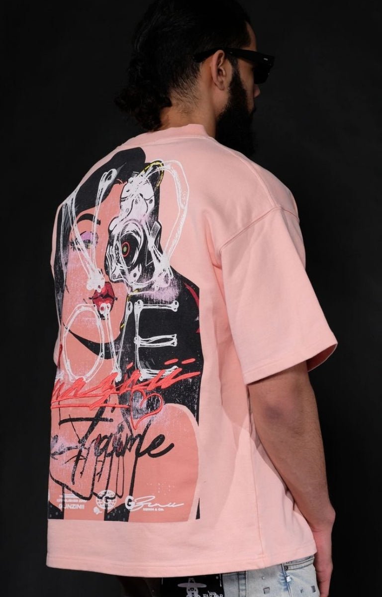 Gunzinii Revolver Vintage Oversized T-Shirt - Pink