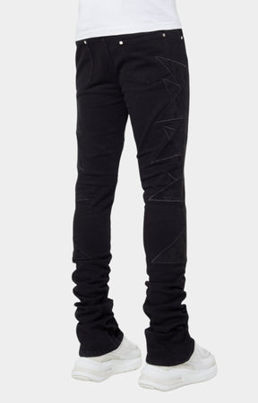 Guapi All Black Stars Stacked Denim