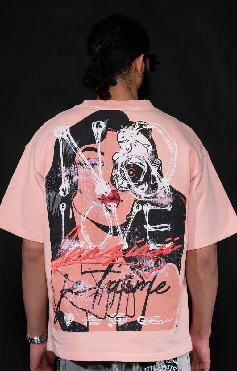 Gunzinii Revolver Vintage Oversized T-Shirt - Pink