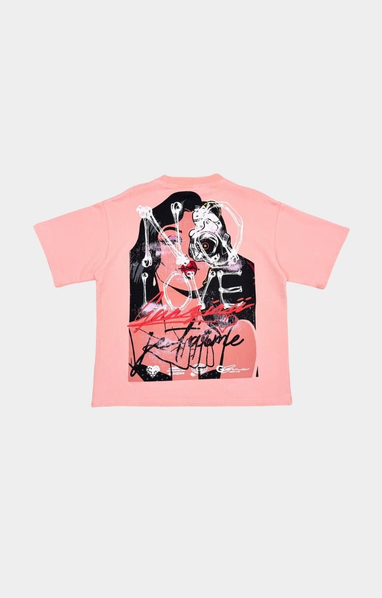 Gunzinii Revolver Vintage Oversized T-Shirt - Pink