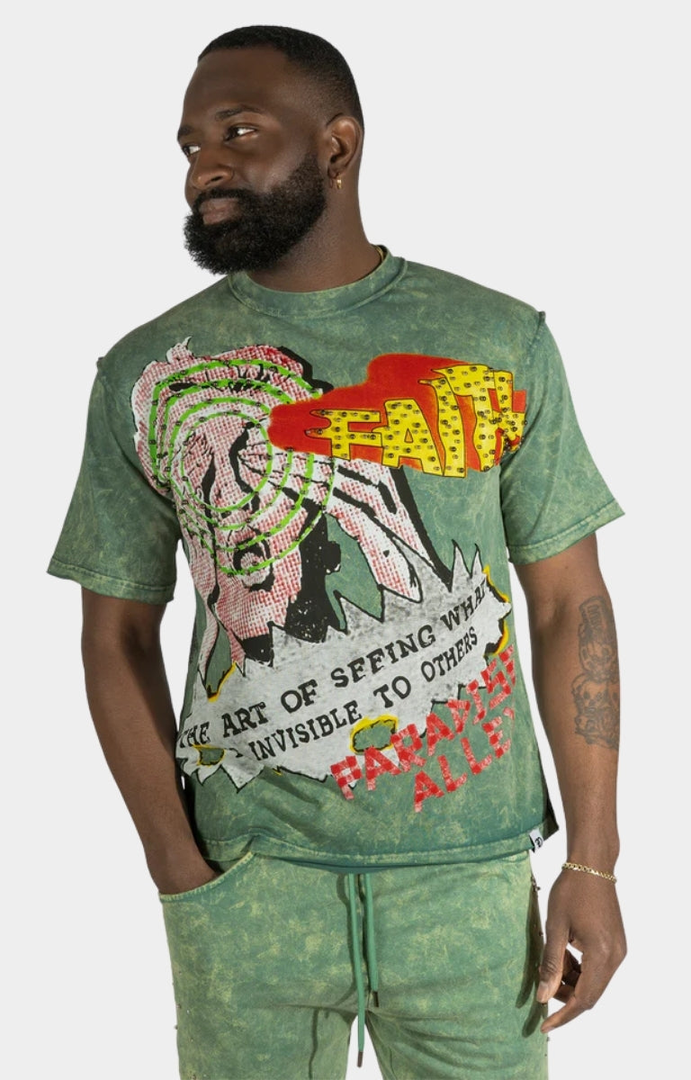 Walk By Faith Box Tee - Green
