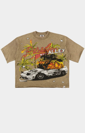 Frost Motion Sick Cropped Tee - Brown