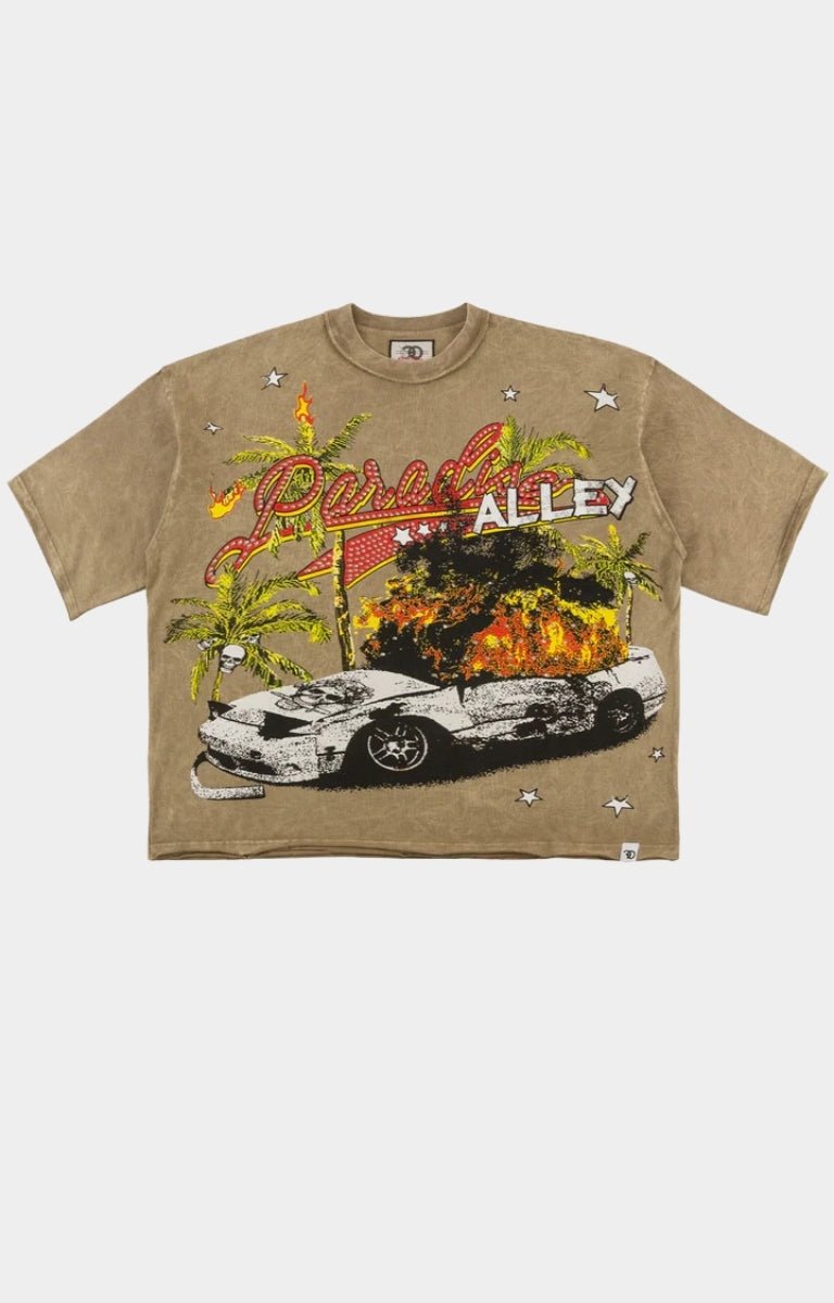 Frost Motion Sick Cropped Tee - Brown