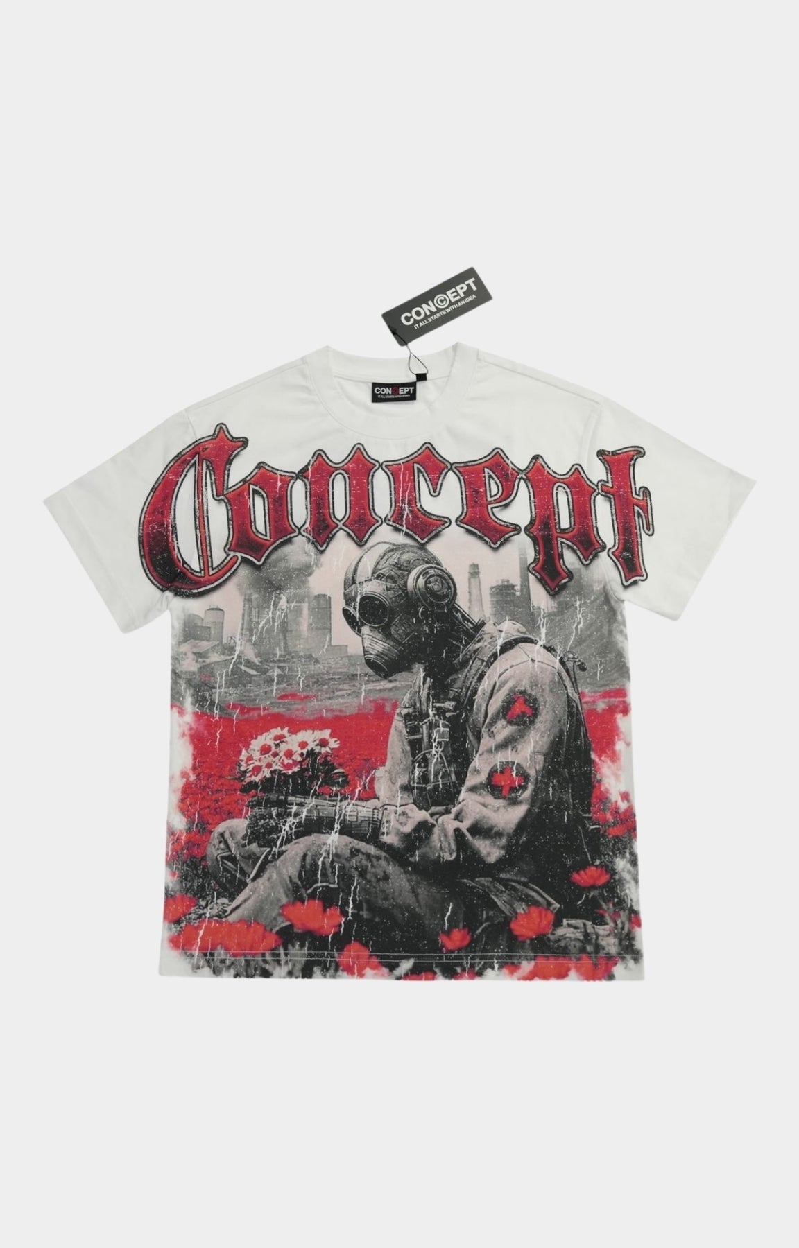Concept End of an Era - Oversized Tee White/Red