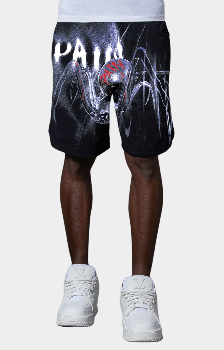 Pain Lab Nefertiti Graphic Shorts - Black