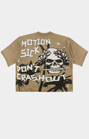 Frost Motion Sick Cropped Tee - Brown