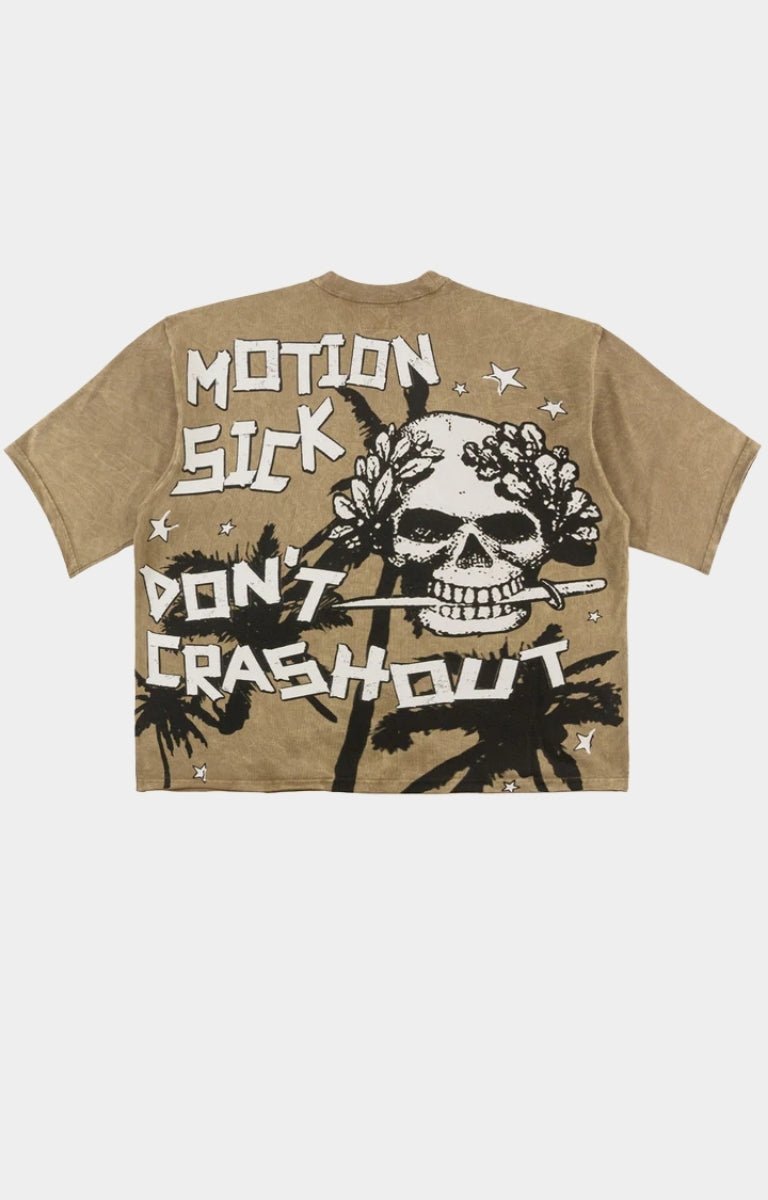 Frost Motion Sick Cropped Tee - Brown