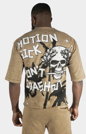 Frost Motion Sick Cropped Tee - Brown