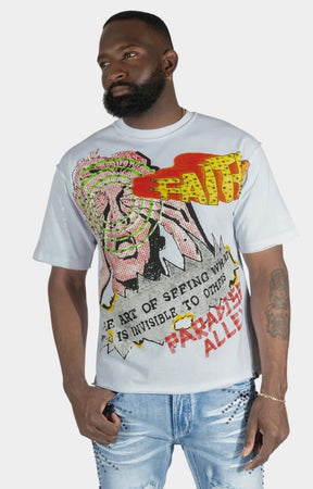 Frost Walk By Faith Box Tee - White
