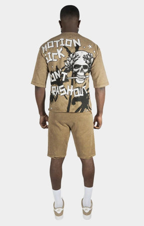 Frost Motion Sick Cropped Tee - Brown