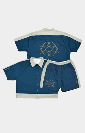 Vie Riche Reversible Icon Shirt & Shorts Set - Black/Navy