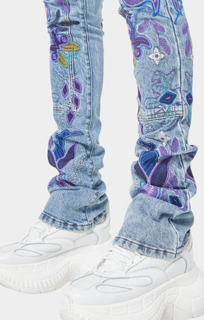 Guapi Purple Flower Denim
