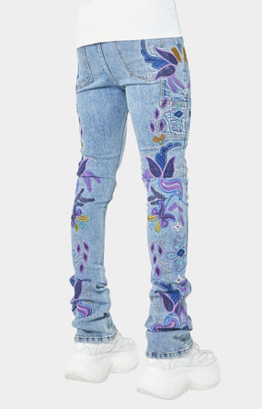 Guapi Purple Flower Denim