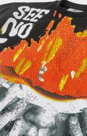 Frost See No Evil Oversized Tee - Black/Orange