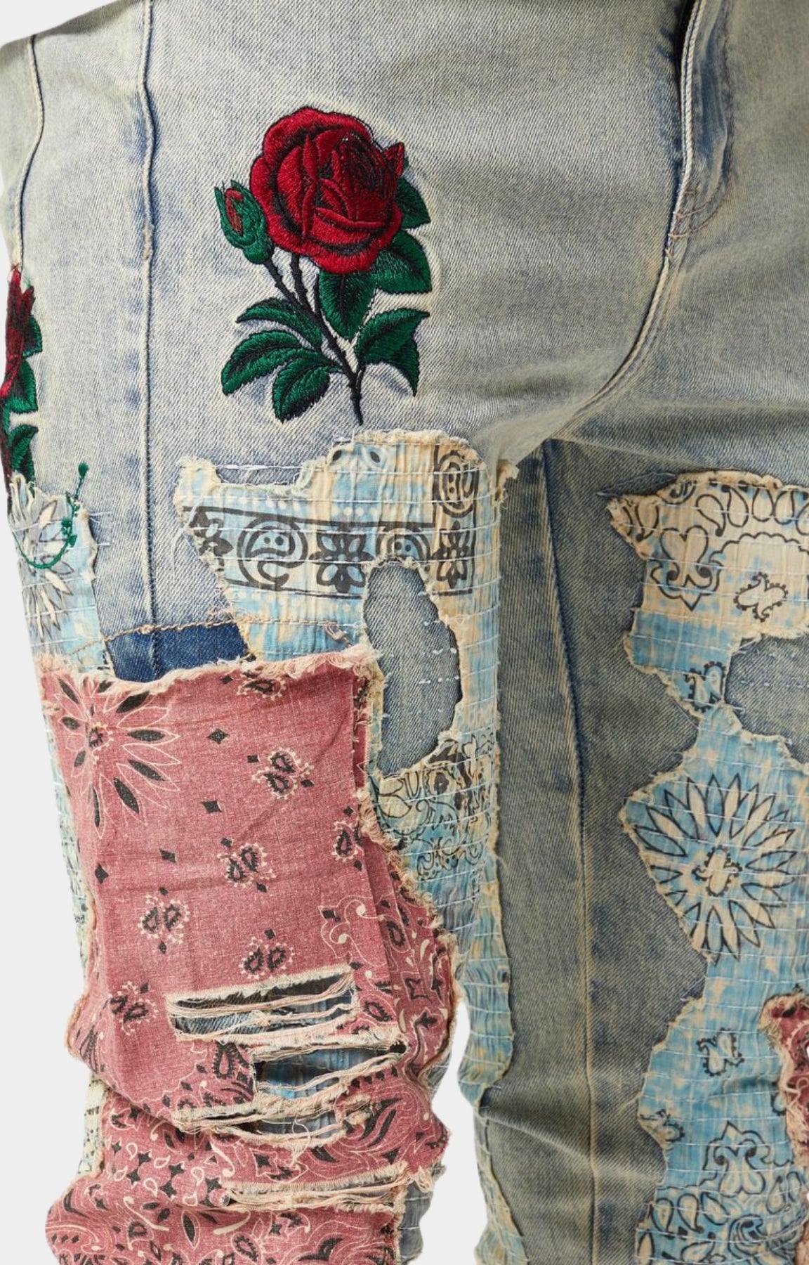 Guapi Vintage Distressed Rose Denim