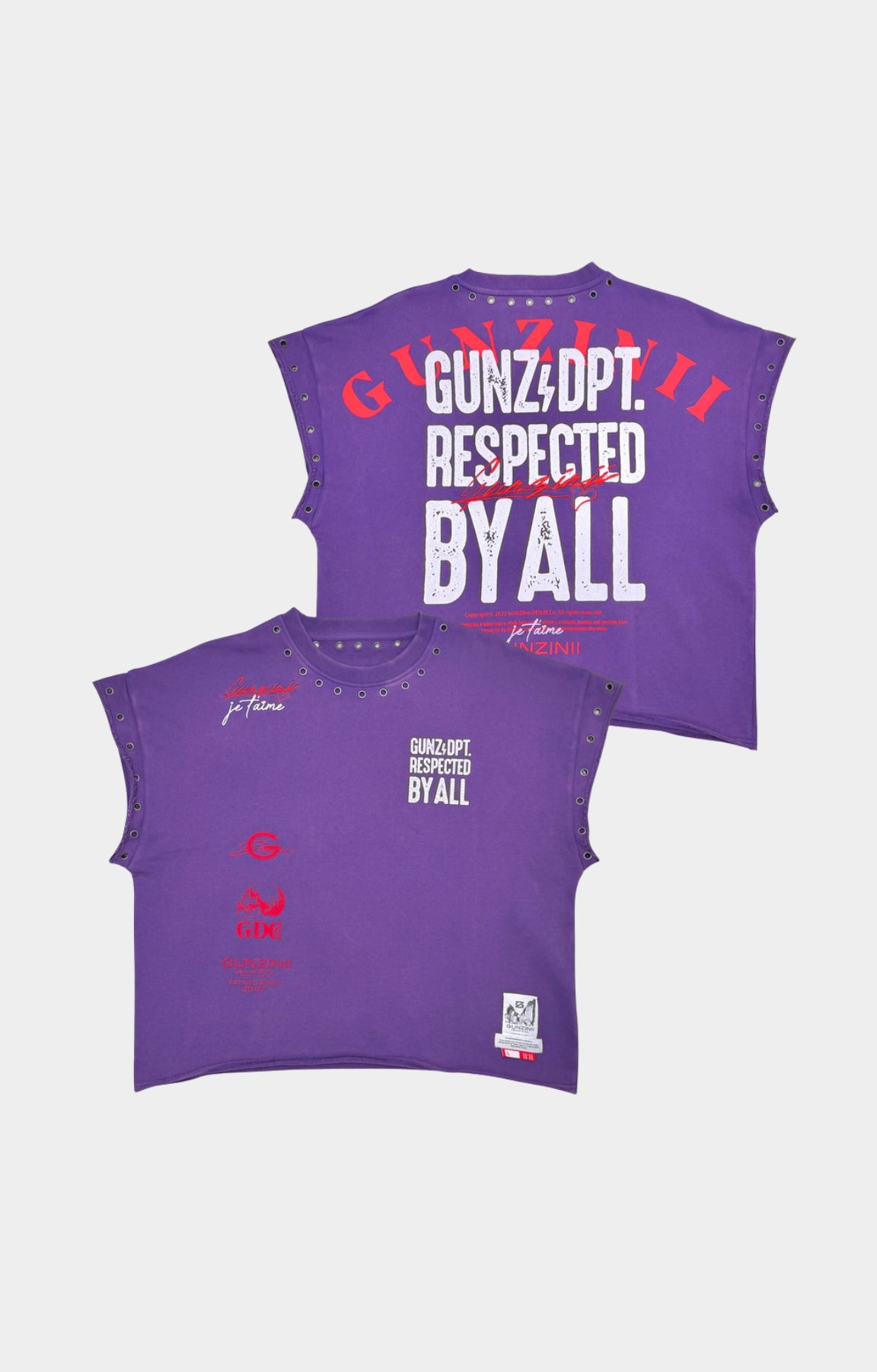 Gunzinii GUNZ & DEPT Sleeveless Premium T-Shirt - Purple