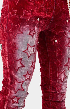 Guapi Velvet Red Stars Denim