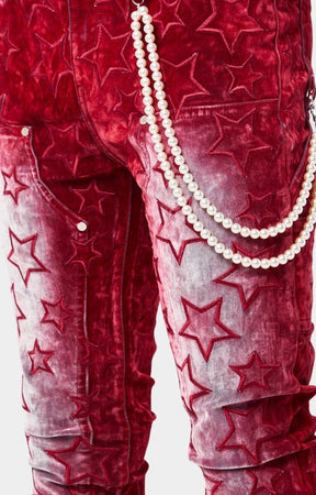 Guapi Velvet Red Stars Denim