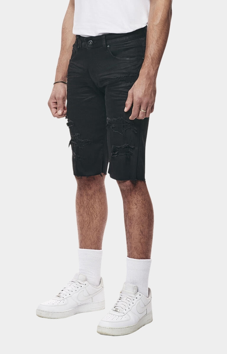 Smoke Rise 'Essential' Denim Shorts (Jet Black)