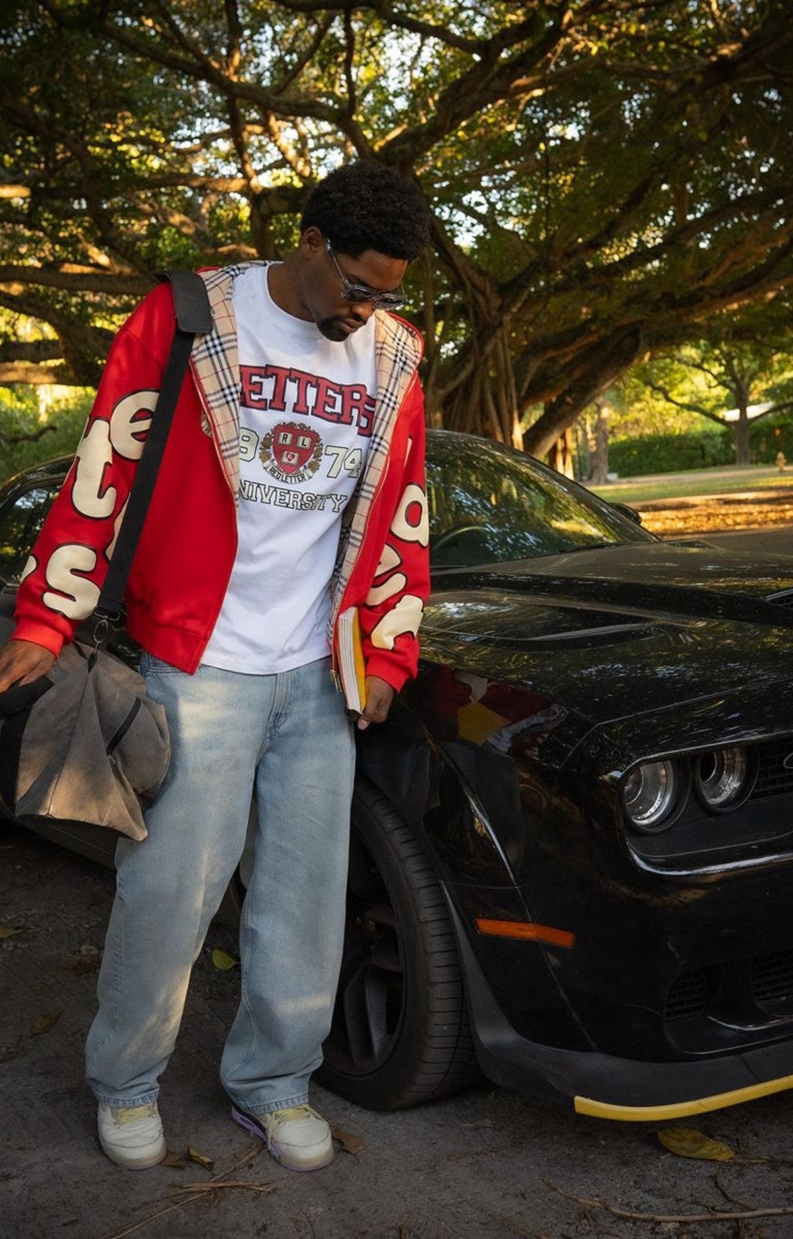 Red Letters Uni Scattered Zip Up - Red