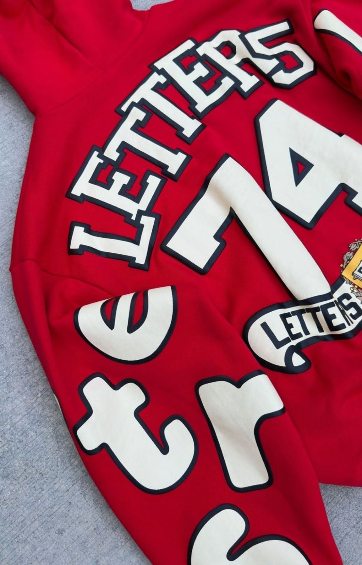 Red Letters Uni Scattered Zip Up - Red