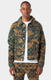 Guapi Camo Embellished Denim Jacket