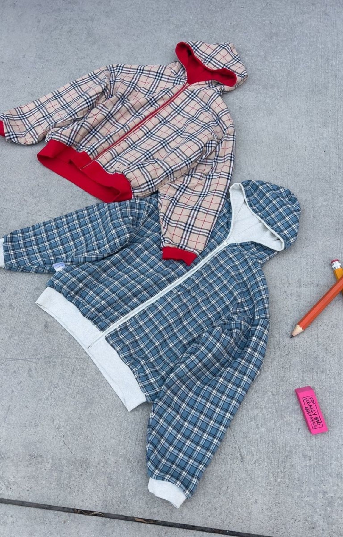 Red Letters Uni Scattered Zip Up - Red