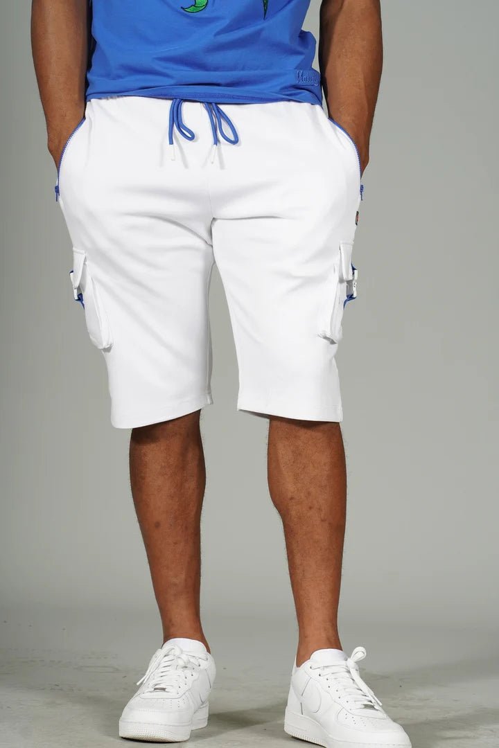 Makobi Tech Fleece Cargo Shorts - White