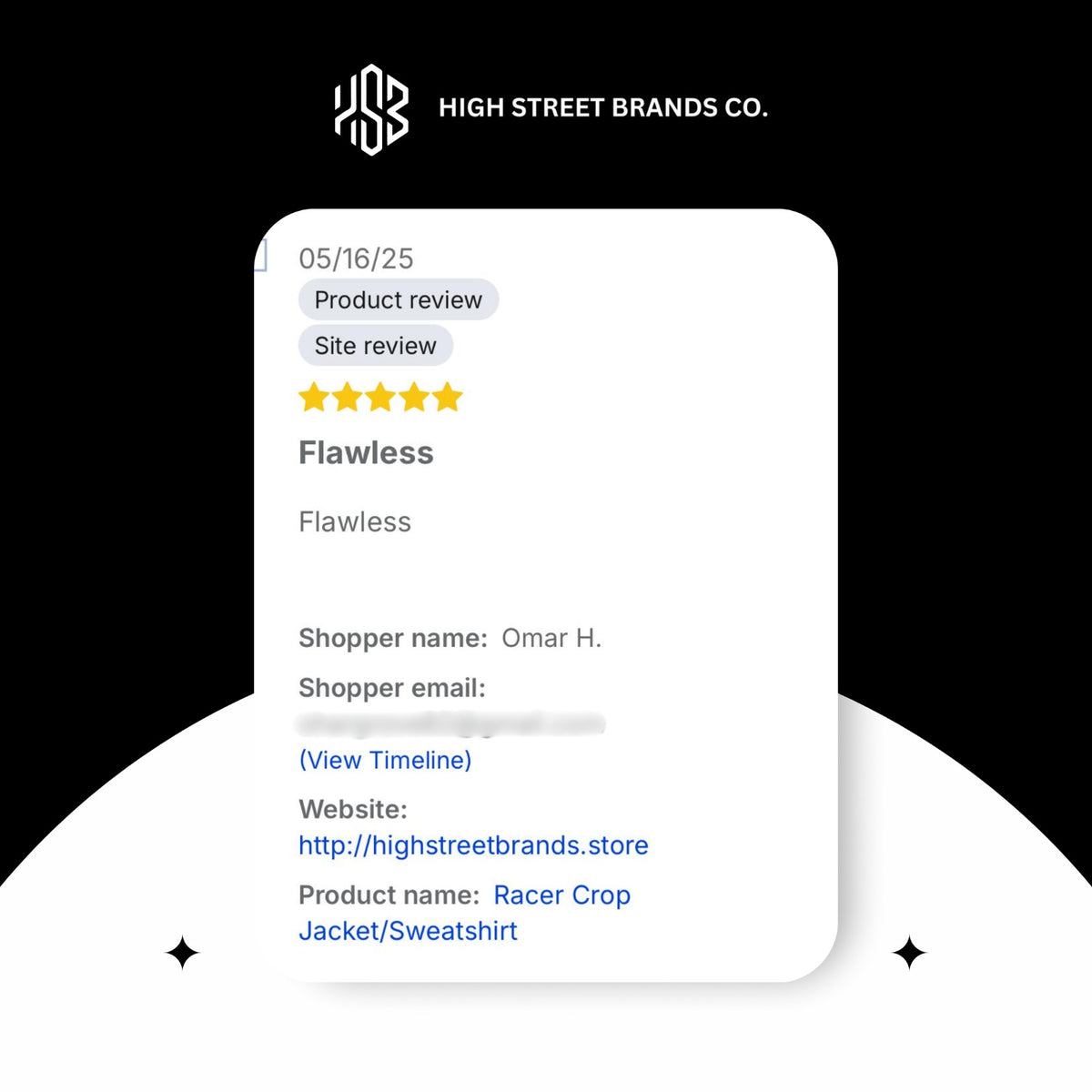 High Street Brands Co review by a customer who bought Racer Crop Jacket by Vie Riche