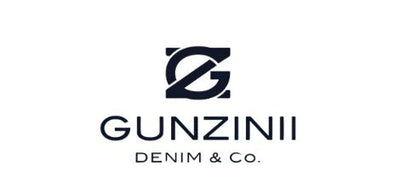 Gunzinii streetwear denim logo in black with white background