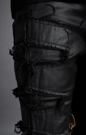 KHAKI BLACK SPLIT DENIM