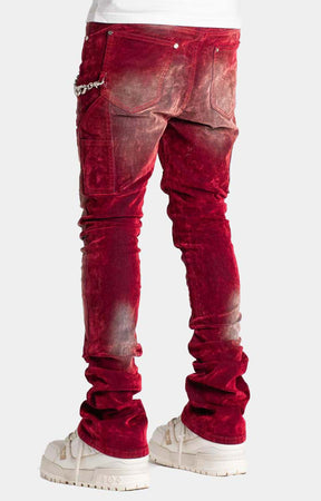 Velvet Red Carpenter Stacked Denim