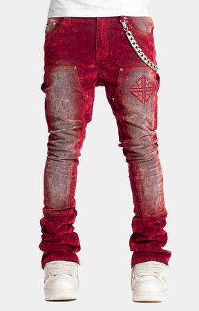 Velvet Red Carpenter Stacked Denim