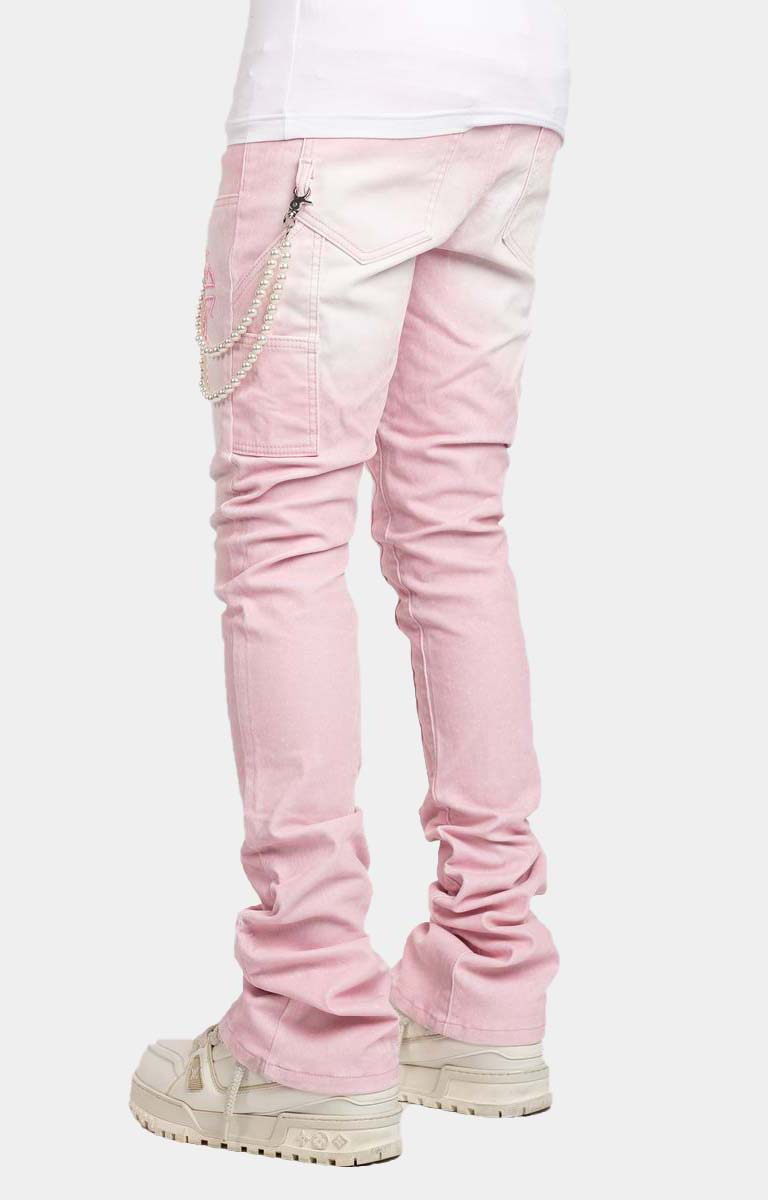 Guapi Velvet Pink Carpenter Stacked Denim
