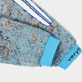 Very Rare Fatality Tapestry Art Wear Hoodie - Gray/Blue