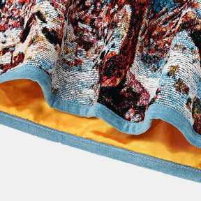 Very Rare Fatality Tapestry Art Wear Hoodie - Gray/Blue