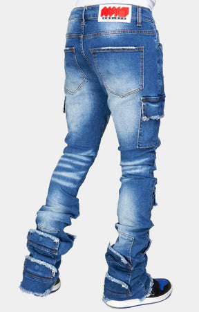 NME STACKED JEANS WITH CARGO POCKETS