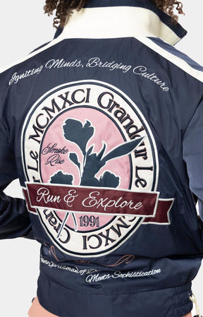 COLORBLOCK NYLON WINDBREAKER - NAVY