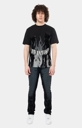 FOLCKED PRINT SS TEE