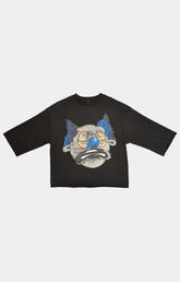 MILKY WAY Crop T-Shirt - BLACK